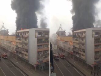 VELIKI POŽAR U KRUŠEVCU! GUSTI CRNI DIM IZNAD GRADA: Ekipe na terenu, gori kineska robna kuća! (VIDEO)