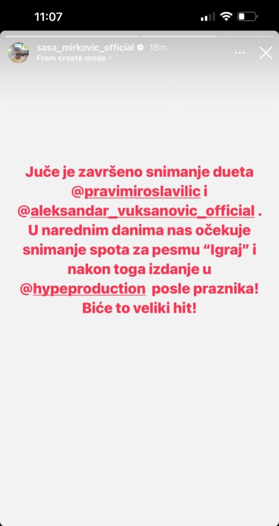 Foto: Instagram Saša Mirković