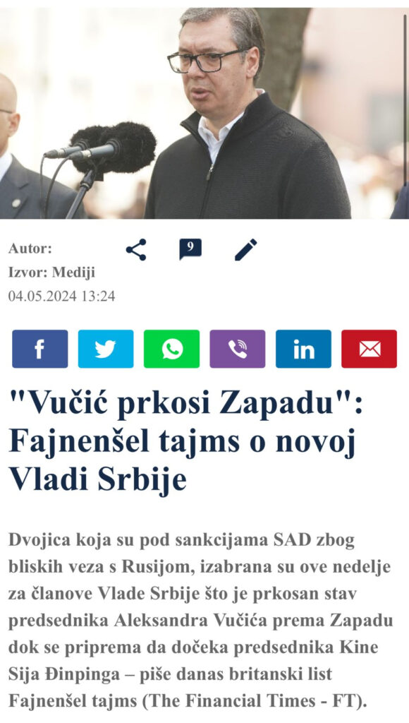 Vučić ne "prkosi Zapadu"
