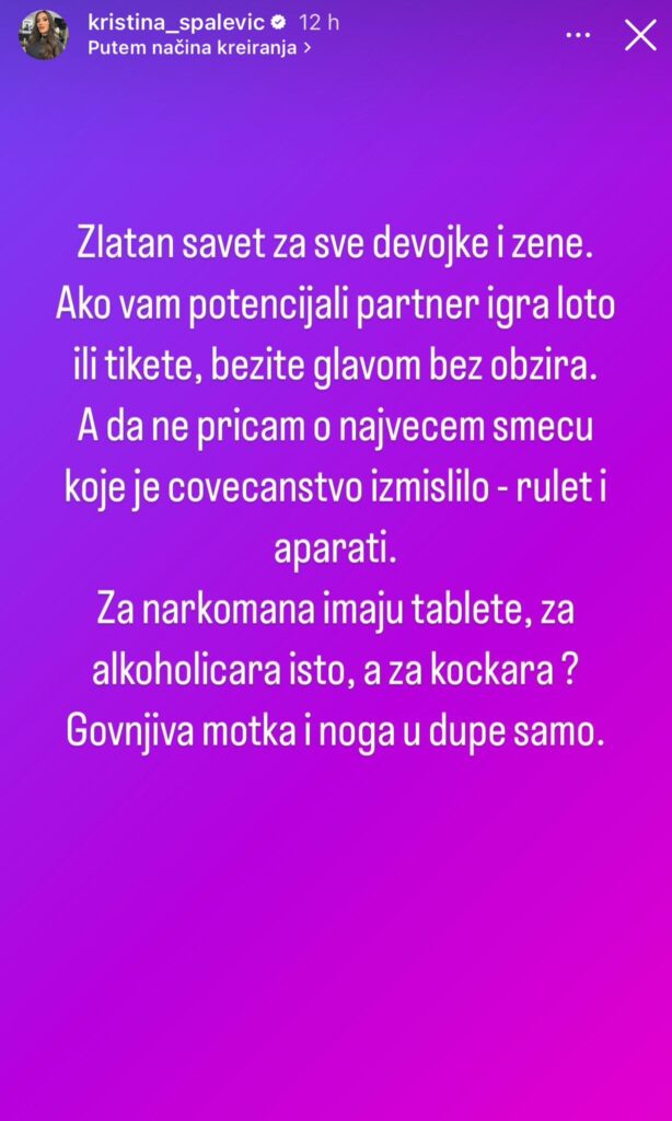 "G*VNJIVA MOTKA I NOGA U D*PE SAMO" Kristina Spalević progovorila o VEZI sa KOCKAREM "Najveće smeće!"