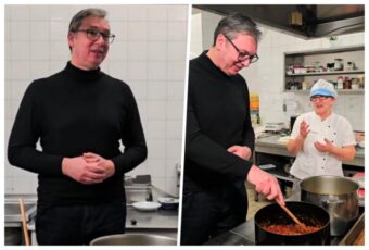 „Razumem se koliko i oni u politiku“: VUČIĆ U KUHINJI PREDSEDNIŠTVA! „Sišao sam da im pomognem oko ručka“ (FOTO/VIDEO)