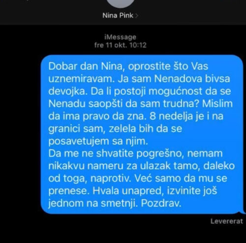 PISALA SAM NINI KOVAČEVIĆ NA PINKU- Ekskluzivno pokazane PRIVATNE PORUKE koje je Nađa slala produkciji zbog Gasttozza