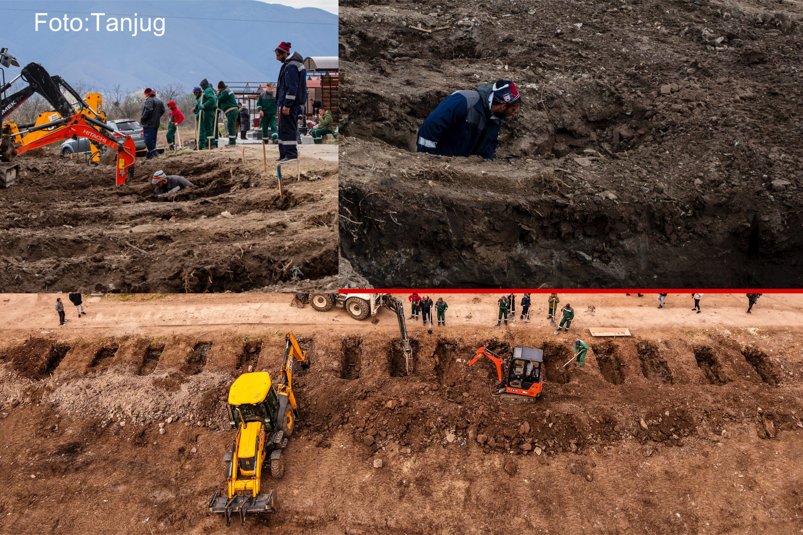 IZUZETNO UZNEMIRUJUĆE FOTOGRAFIJE: Iskopana grobna mesta za žrtve stravične tragedije u Makedoniji