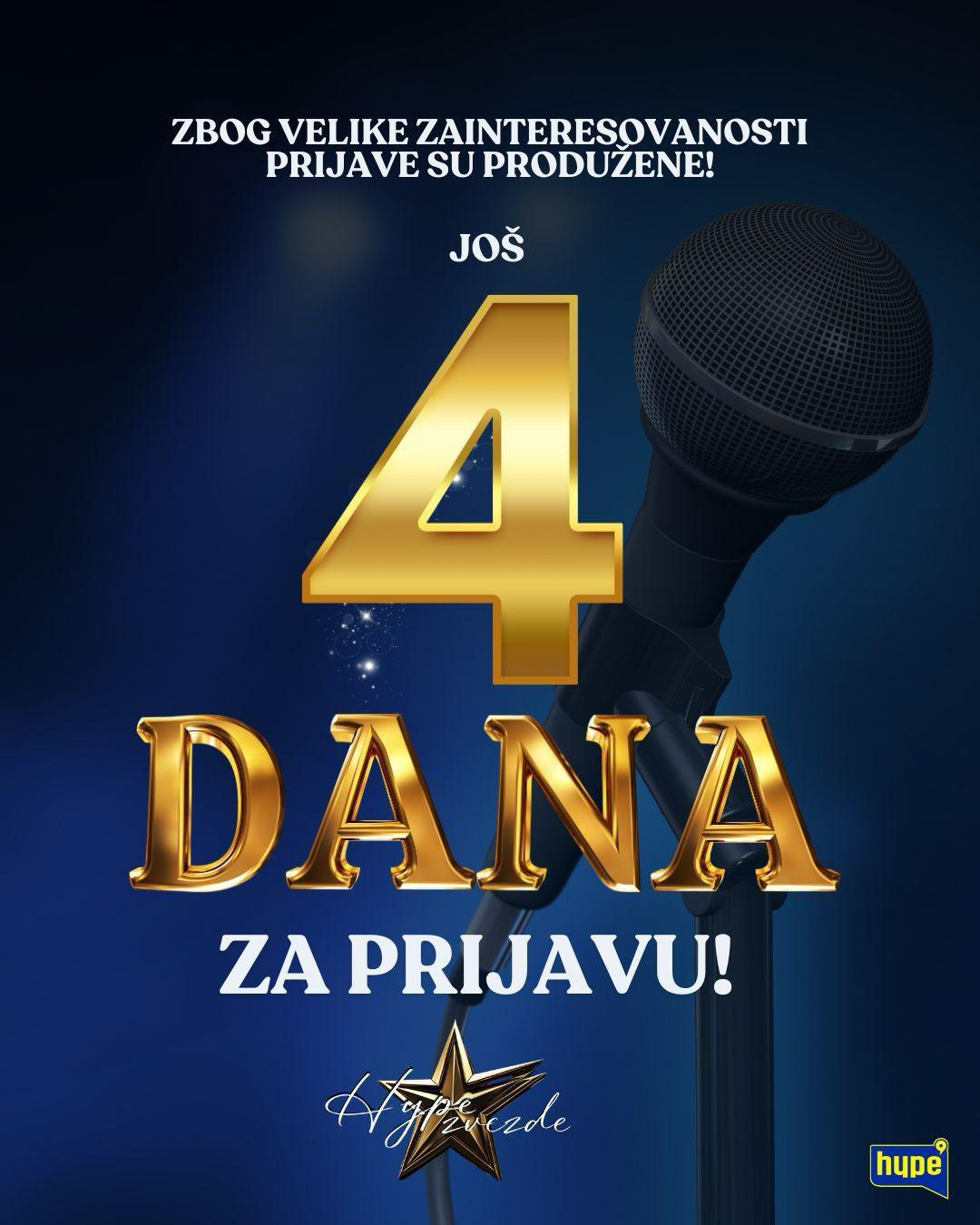 POSTANI HYPE ZVEZDA PRIJAVI SE MUZIČKO TAKIMČENJE! OSTALO JE JOŠ 4 DANA!