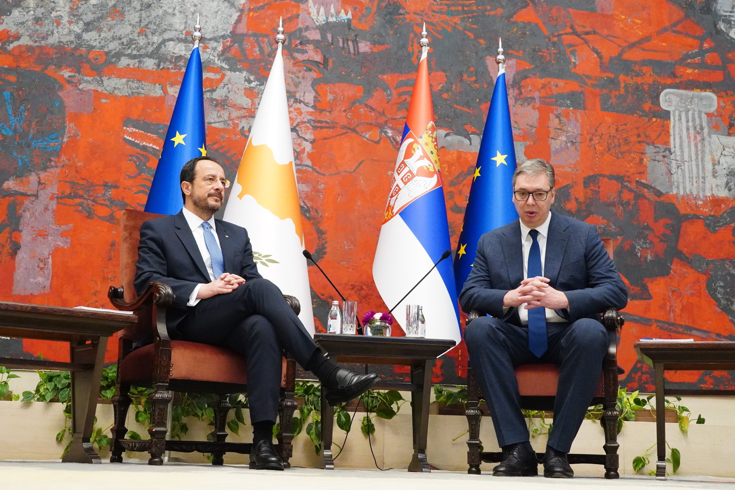 Vučić sa Hristodulidisom u Palati Srbija: Predsednik Kipra u poseti Beogradu