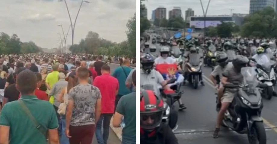 DIVAN PRIZOR U BEOGRADU NA VIDOVDAN Nepregledna kolona ljudi idu na patriotski skup koji organizuju studenti koji žele da uče (VIDEO)